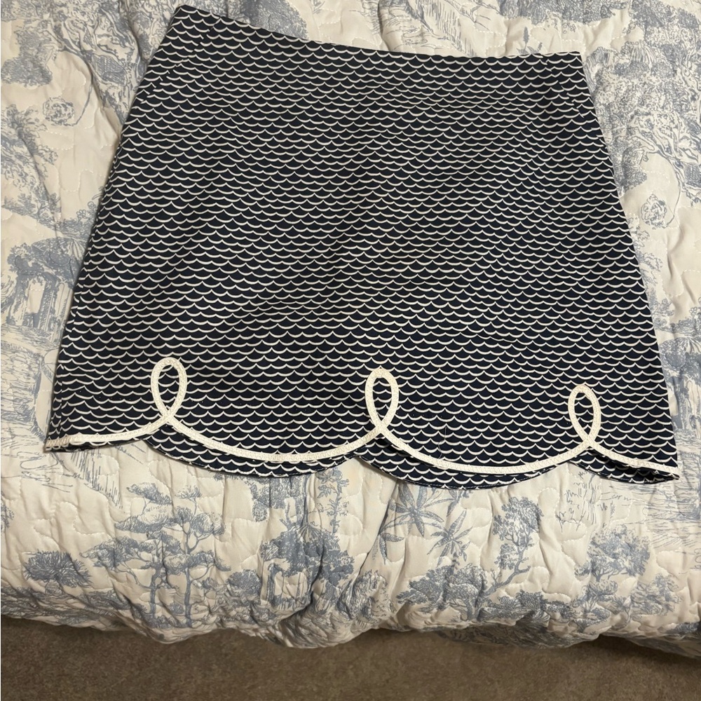 NWT Sydney Elizabeth sz 6 blue white Scalloped Hem Golf or casual Skirt skirt - Picture 9 of 9